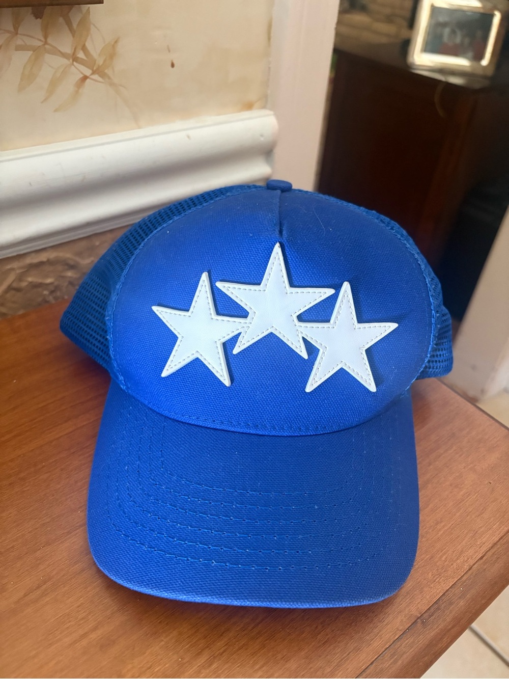 Blue AMIRI Trucker Cap with White Star